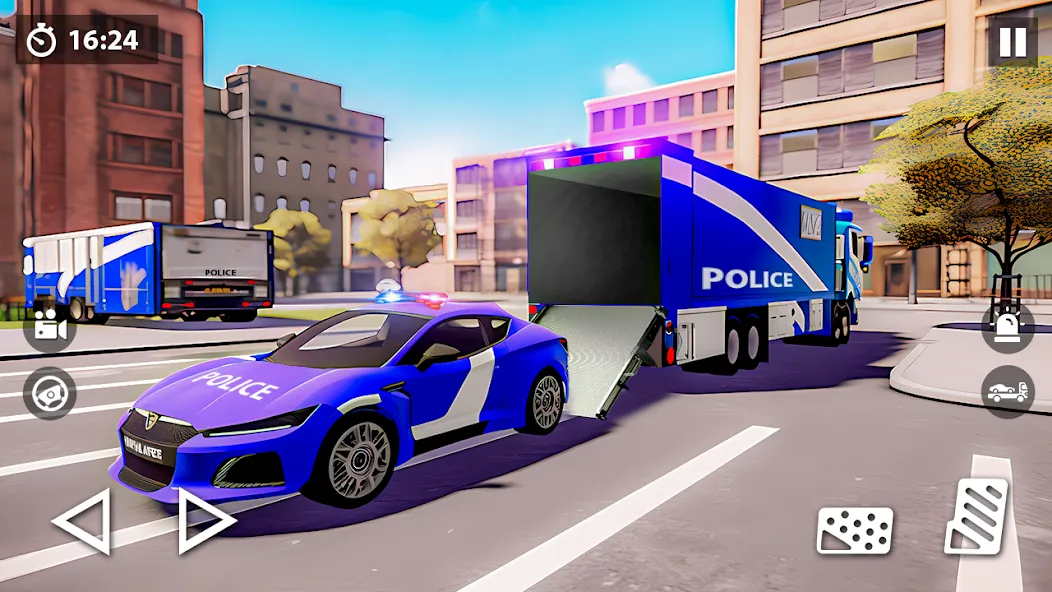 US Police Car Transporter Game MOD APK — Много денег — скриншот 3