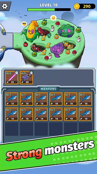 Merge Weapons：Air Island TD на Андроид — Мод Много денег — скриншот 3