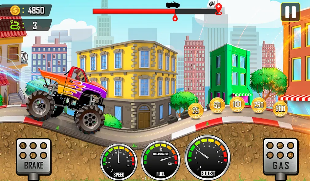 Racing the Hill Mod APK Много денег — Скачать на Андроид — скриншот 5
