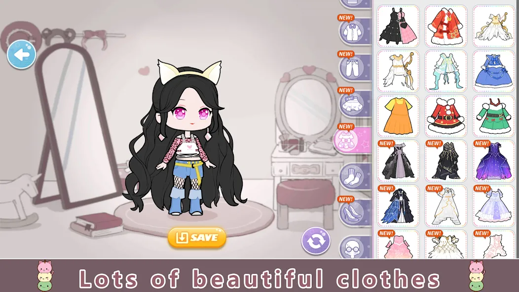 YOYO Doll Anime Dress Up Game (Мод Много денег) — скриншот 2