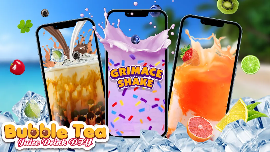 Скачать Boba Grimaces Shake Bubble Tea с модом — Много денег — скриншот 1