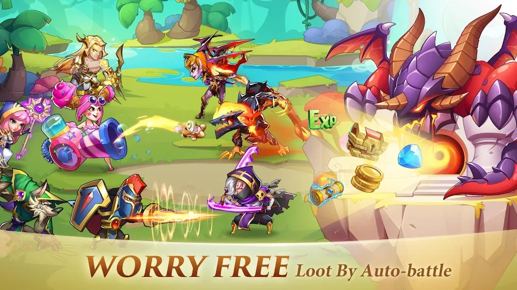 Скачать взломанную Idle Heroes — Много денег и кристаллов — скриншот 3 Скачать взломанную Idle Heroes — Много денег и кристаллов — скриншот 3