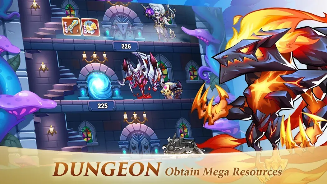 Скачать взломанную Idle Heroes — Много денег и кристаллов — скриншот 5