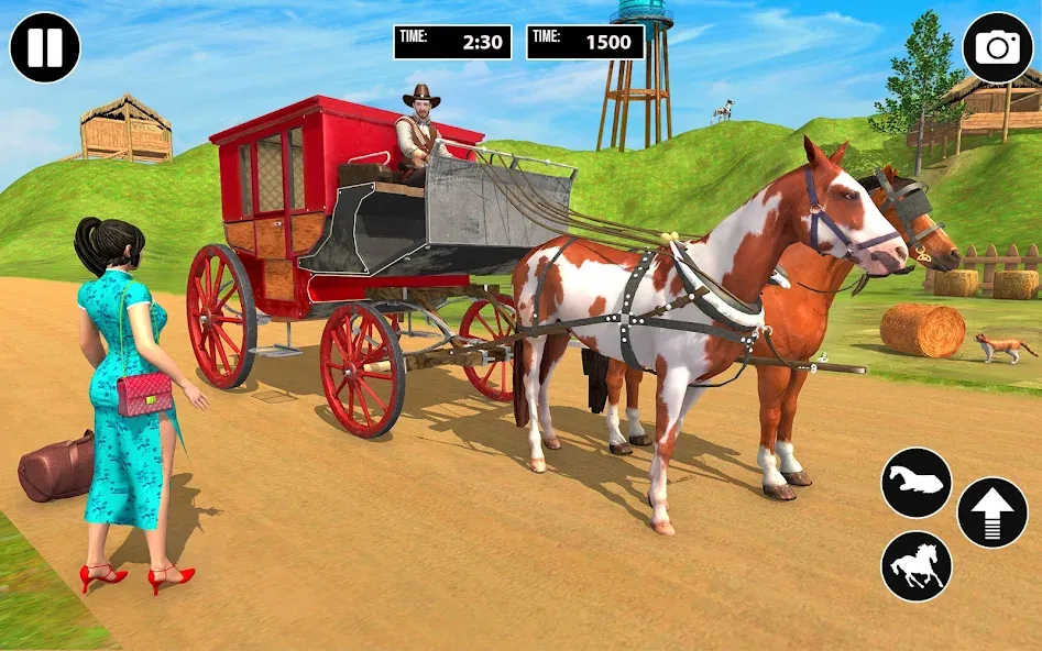 Взлом Horse Cart Taxi Transport Game — Много денег — скриншот 5