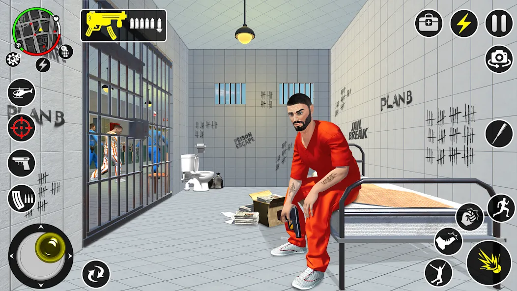 Скачать взломанную Grand Jailbreak Prison Escape — Много денег и бессмертие — скриншот 3