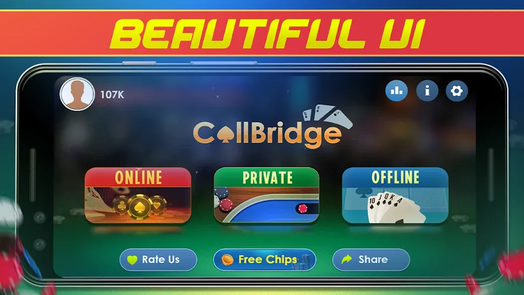 Call Bridge Card Game - Spades MOD APK — Много денег — скриншот 5