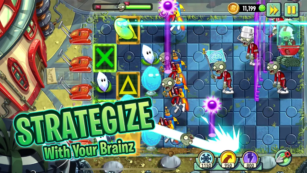 Взлом Plants vs Zombies™ 2 — Много денег и кристаллов — скриншот 1
