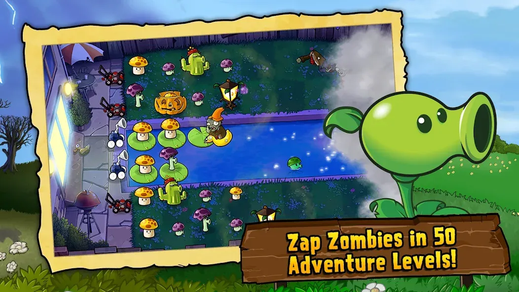 Взломанная Plants vs. Zombies™ на Андроид — Много денег и солнца — скриншот 1