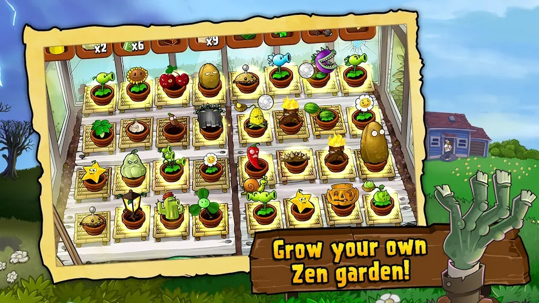 Взломанная Plants vs. Zombies™ на Андроид — Много денег и солнца — скриншот 2