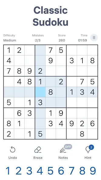 Sudoku.com - Classic Sudoku MOD APK — Много денег и без рекламы — скриншот 1