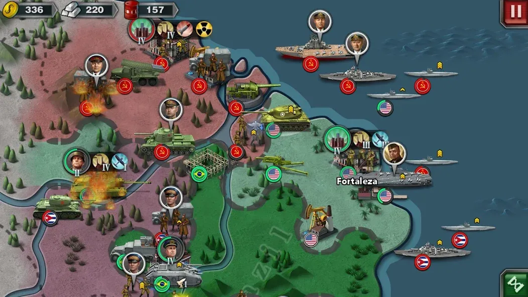 World Conqueror 3-WW2 Strategy MOD APK на Android — Много денег и медалей — скриншот 1