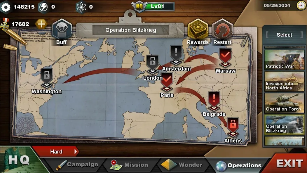 World Conqueror 3-WW2 Strategy MOD APK на Android — Много денег и медалей — скриншот 4