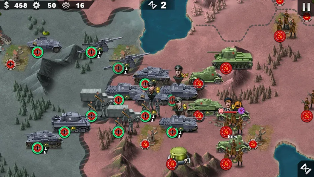 Скачать World Conqueror 4-WW2 Strategy на Андроид — Много денег и ресурсов — скриншот 1