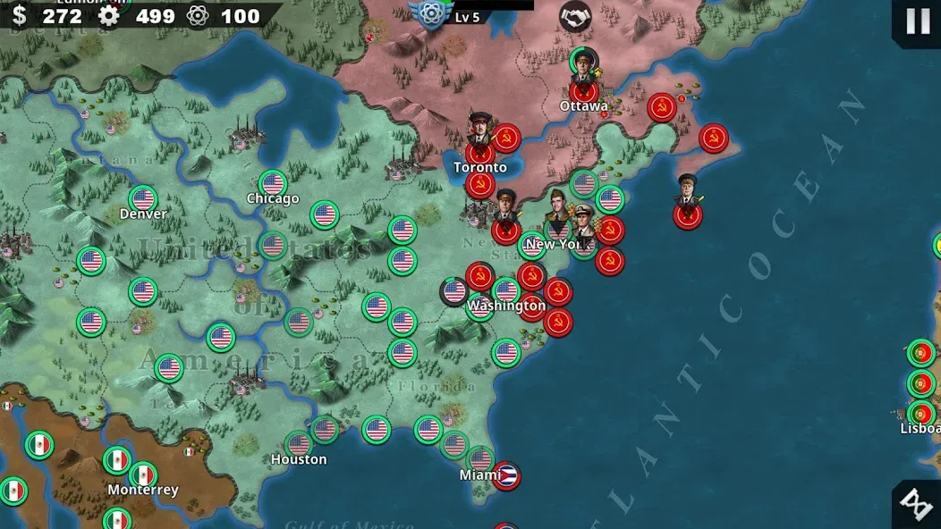 Скачать World Conqueror 4-WW2 Strategy на Андроид — Много денег и ресурсов — скриншот 3