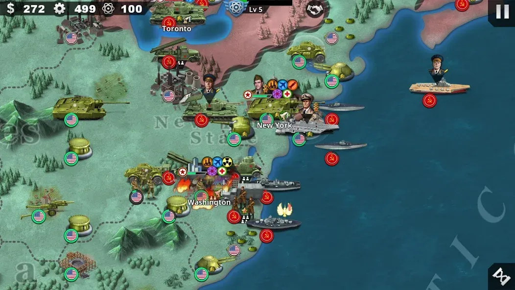Скачать World Conqueror 4-WW2 Strategy на Андроид — Много денег и ресурсов — скриншот 4