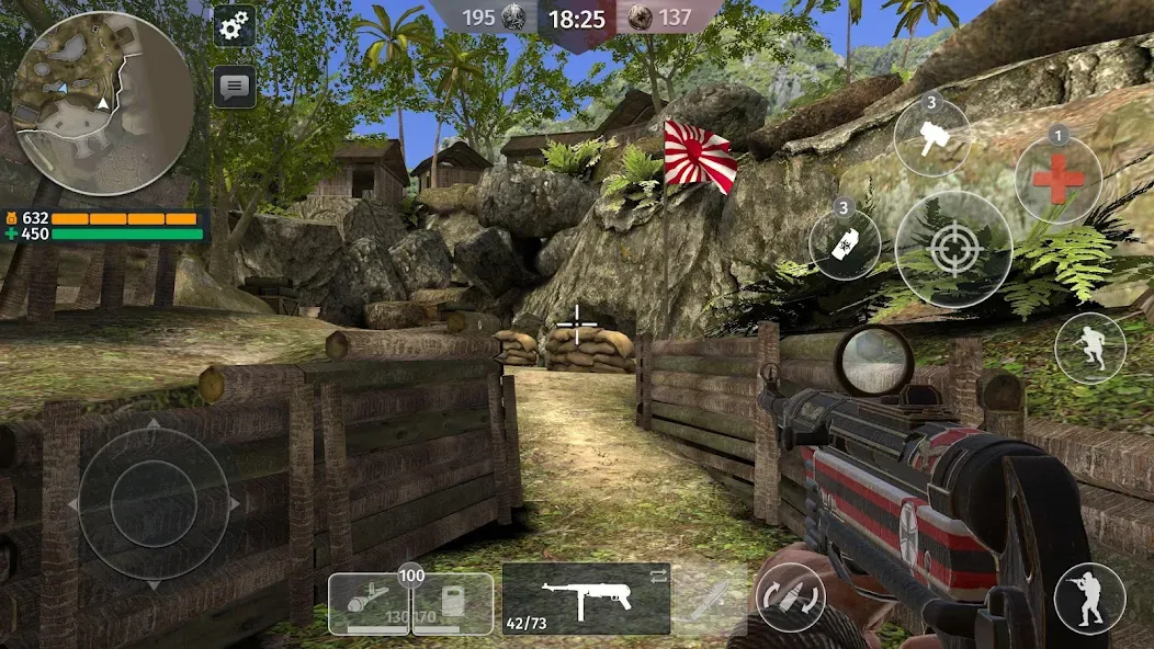 Скачать взломанную World War 2: Shooting Games — Много денег — скриншот 1