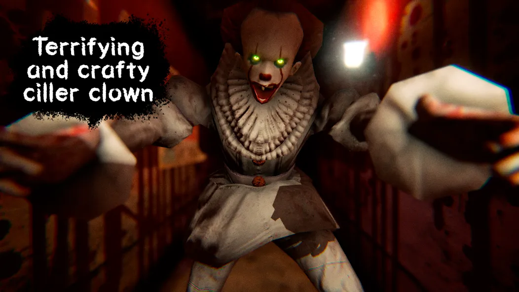Death Park: Scary Clown Horror на Андроид — Мод Много денег и бессмертие — скриншот 1
