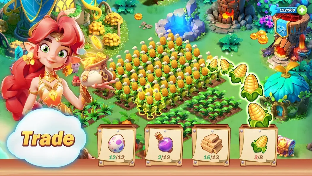 Pixie Island - Farming Game (Мод Много денег и кристаллов) — скриншот 3