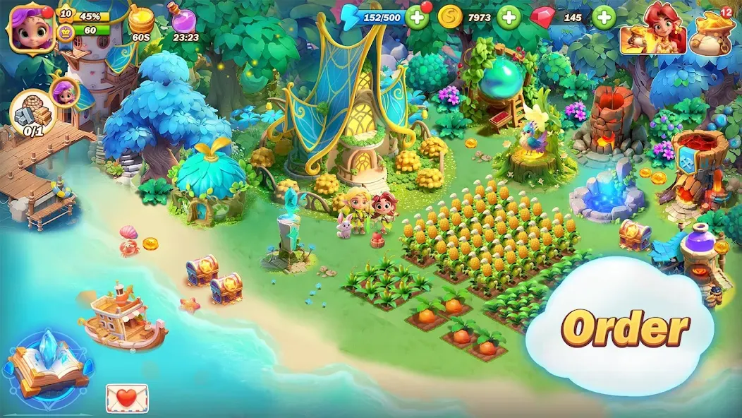 Pixie Island - Farming Game (Мод Много денег и кристаллов) — скриншот 5