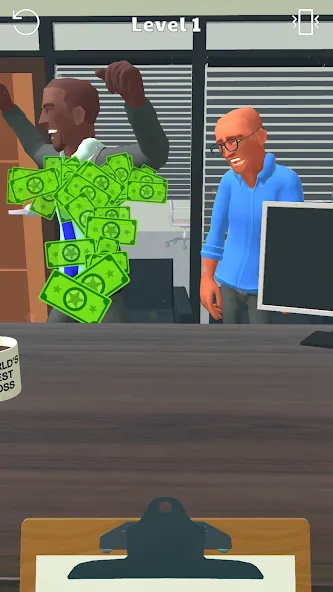 Скачать Boss Life 3D: Office Adventure на Андроид — Много денег — скриншот 2
