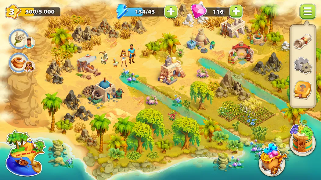 Взлом Nile Valley: Farm Adventure — Много денег — скриншот 1