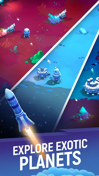Скачать ExoMiner - Idle Miner Universe на телефон — Много денег и ресурсов — скриншот 2