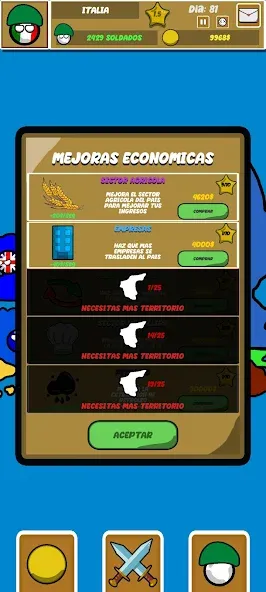 Countryballs Continental War MOD — Много денег на Андроид — скриншот 3