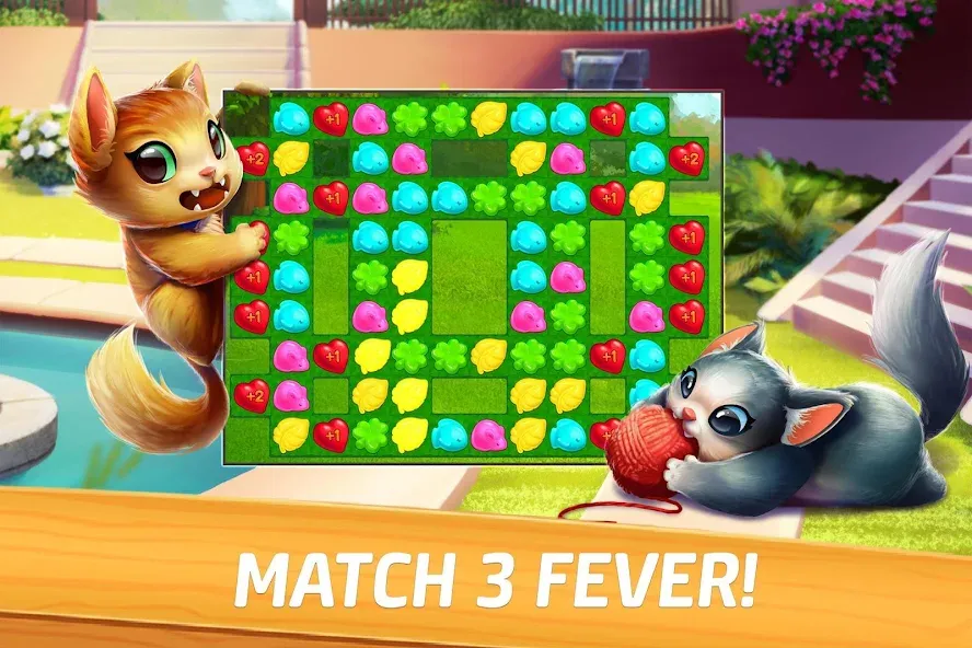 Взлом Meow Match — Много денег и жизней — скриншот 4