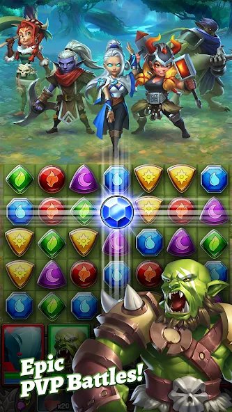 Dragon Strike: Puzzle RPG (Мод Много денег и кристаллов) — скриншот 3