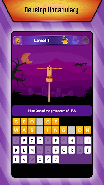 Взломанная Online Hangman Word Game на Андроид — Все слова разблокированы — скриншот 5