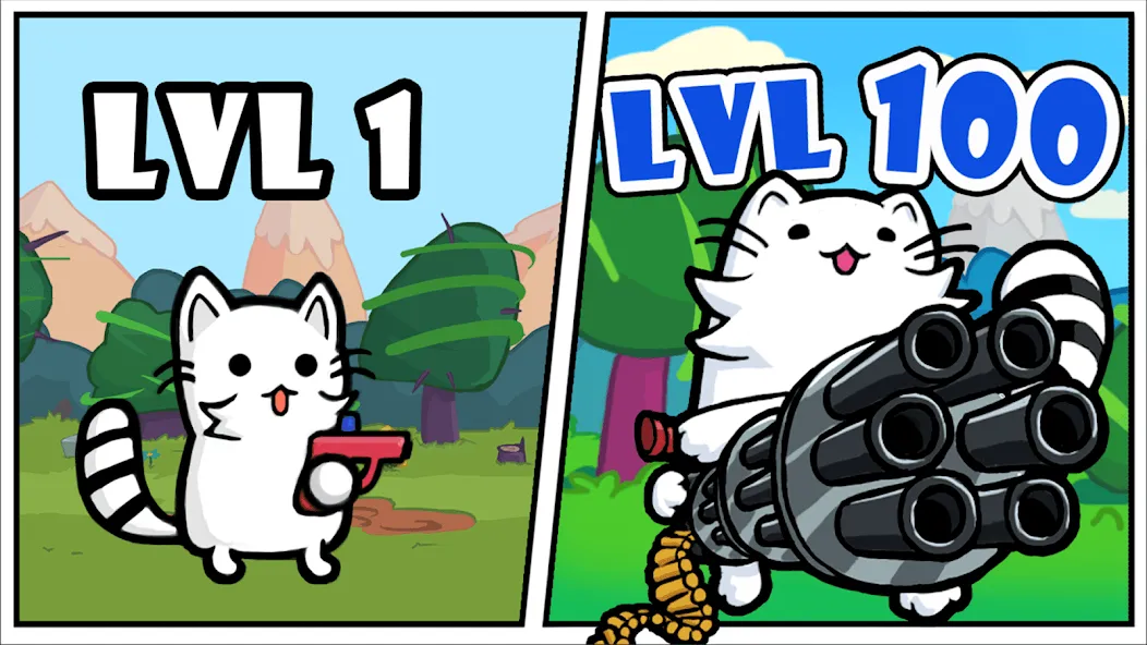 Stickman Cat Gun offline games — Много денег — скриншот 1