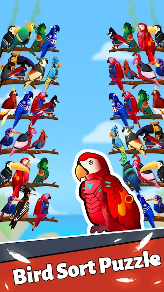 Bird Puzzle - Color Game MOD APK — Много монет — скриншот 3