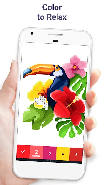 Скачать взлом Pixel Art - Color by Number на Андроид — Все картинки разблокированы и без рекламы — скриншот 1