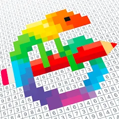 Скачать взлом Pixel Art - Color by Number на Андроид — Все картинки разблокированы и без рекламы