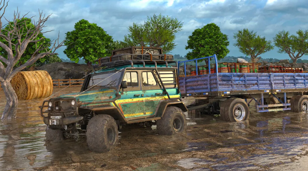 Offroad Mud Truck Driving Sim на Андроид — Мод Много денег — скриншот 2