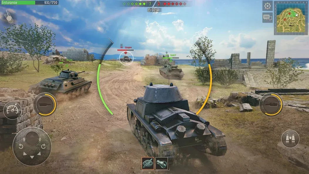 Скачать Battle Tanks: Tank Games WW2 с модом — Много денег — скриншот 2