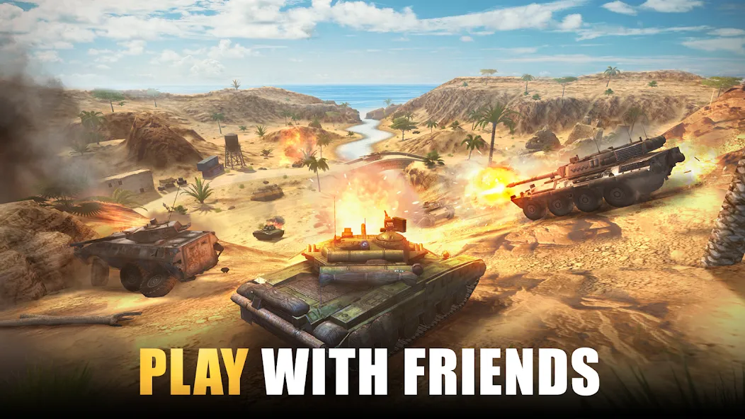 Скачать Tank Force: Tank games blitz на Android — Много денег и патронов — скриншот 1