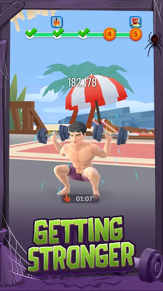 Скачать Idle Gym Life: Strong Man на Android — Много денег — скриншот 2