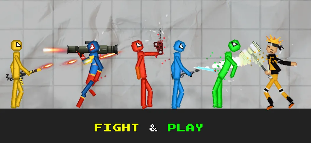 Скачать Stickman Playground — Последняя версия (Бессмертие и всё разблокировано) — скриншот 4