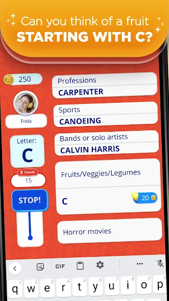 Скачать Stop 2 - Word Trivia Game (Мод: Много подсказок) на Андроид — скриншот 5