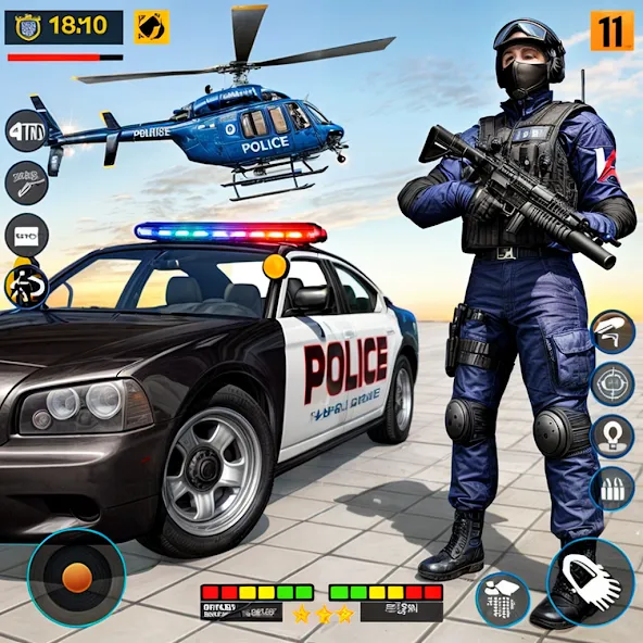 Взлом US Police Shooting Crime City — Много денег — скриншот 1