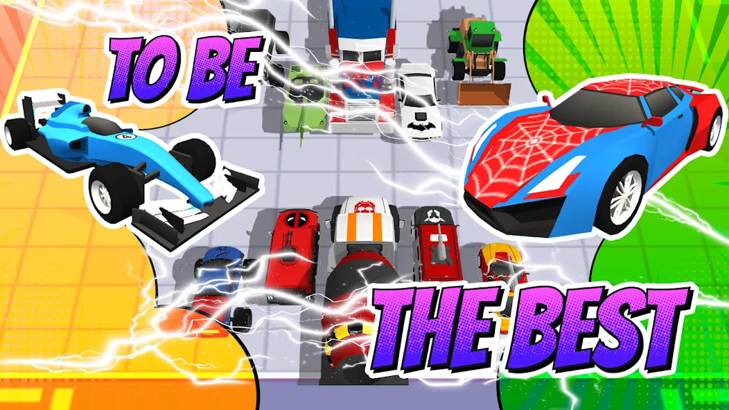 Superhero Car Merge Battle — Взломанная версия (Много денег) — скриншот 1