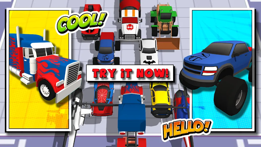 Superhero Car Merge Battle — Взломанная версия (Много денег) — скриншот 2