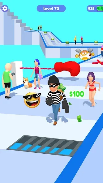 Скачать Thief Run Race 3D: Fun Race (Мод: Много денег) на Андроид — скриншот 3