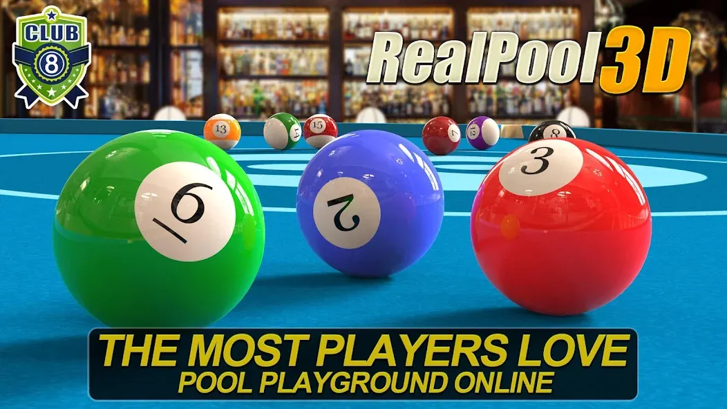 Взломанная Real Pool 3D Online 8Ball Game на Андроид — Много денег и бесконечная кий-энергия — скриншот 1