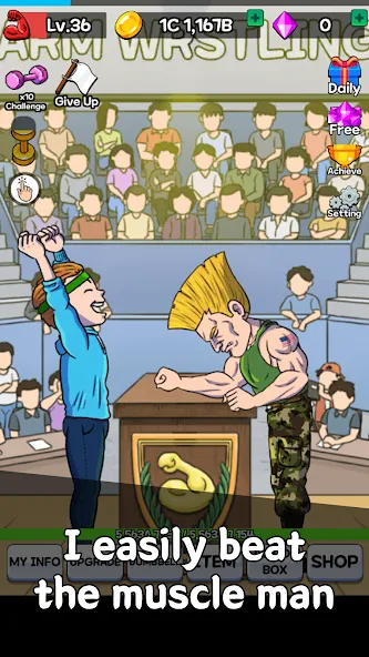Arm Wrestling Clicker на Андроид — Мод Много денег — скриншот 5
