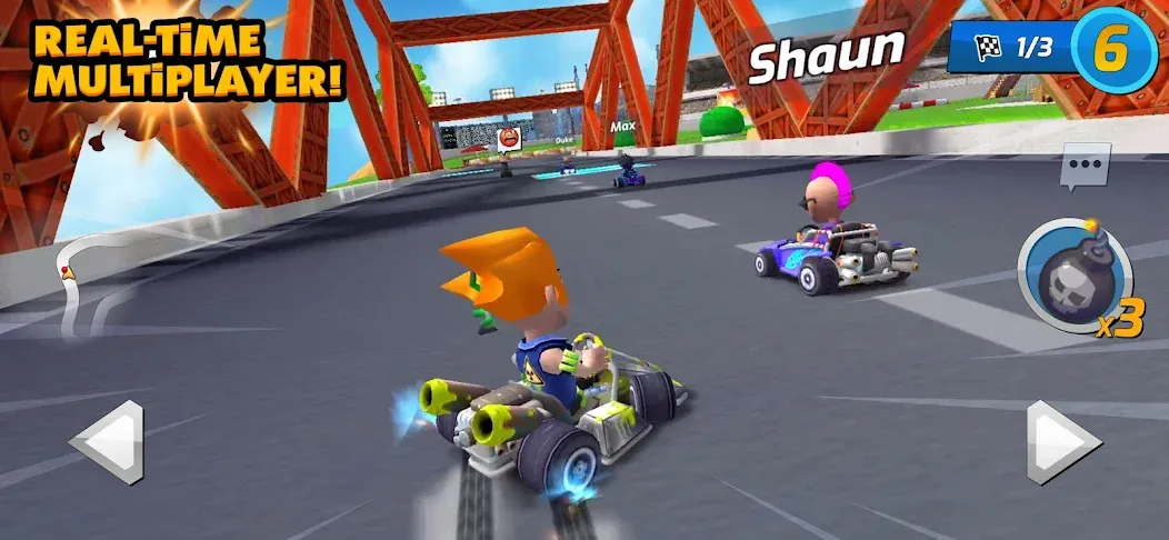 Скачать Boom Karts Multiplayer Racing с модом — Много денег — скриншот 1