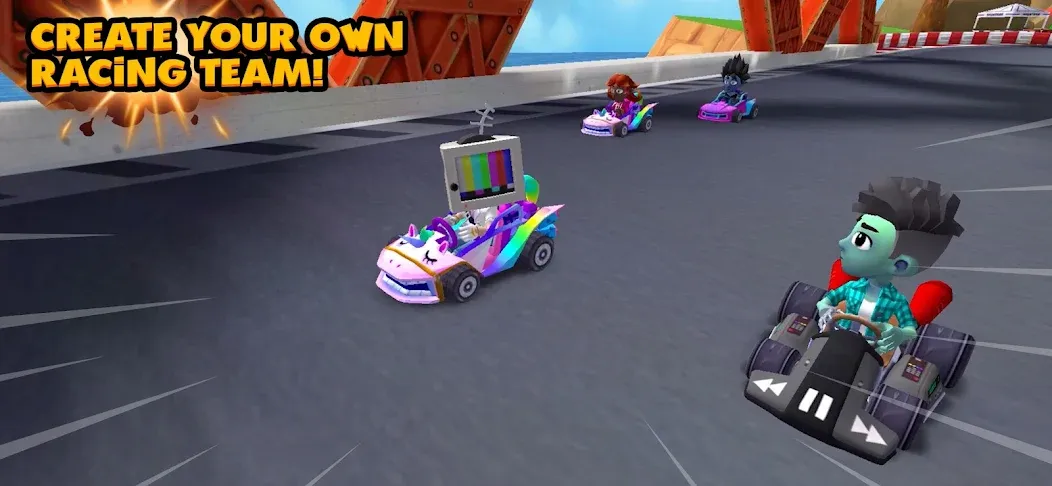 Скачать Boom Karts Multiplayer Racing с модом — Много денег — скриншот 3