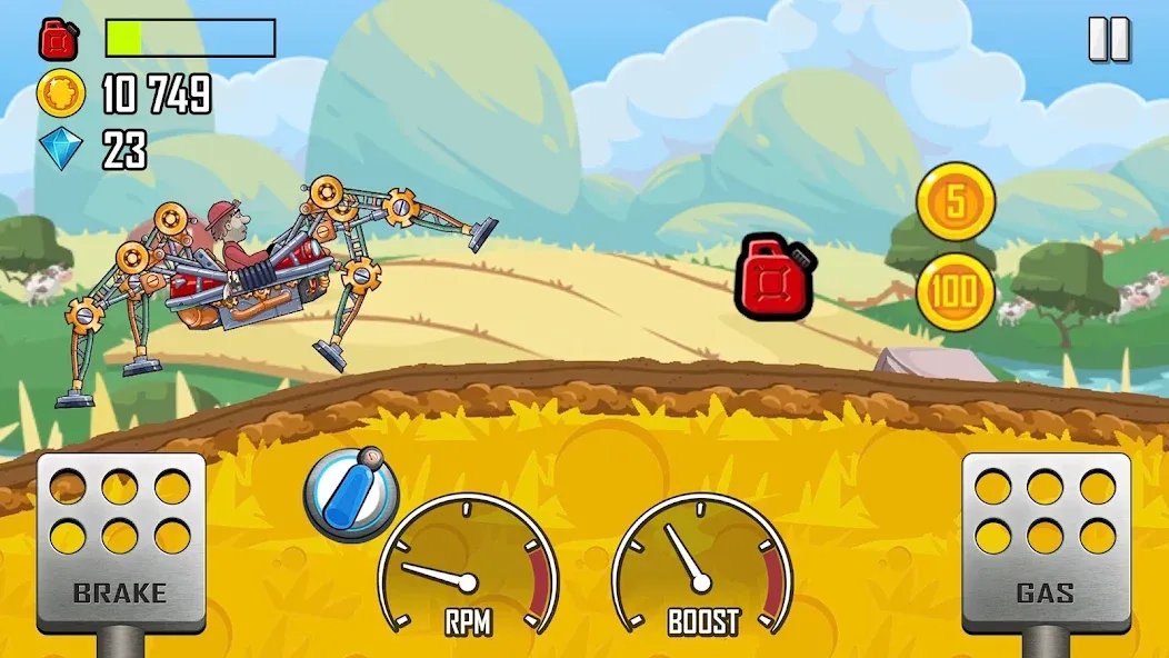 Hill Climb Racing — Мод: Много денег и без рекламы — скриншот 2