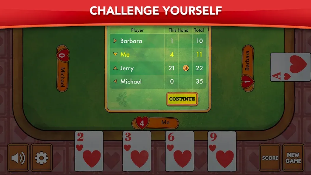 Взлом Hearts - Card Game Classic — Все темы разблокированы — скриншот 4